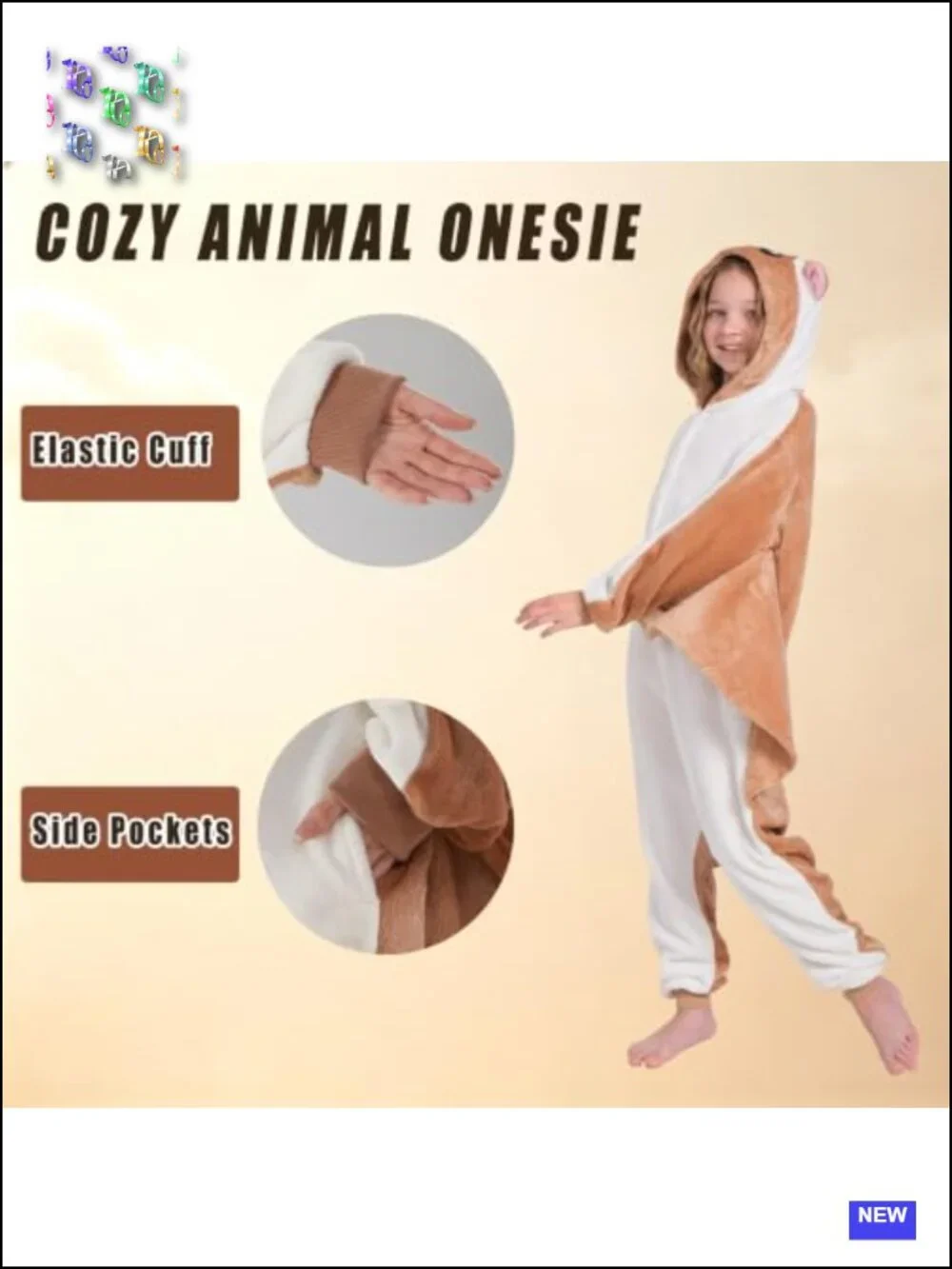 Kids Fleece Animal Onesie Pajamas Cosplay Costume with Zipper